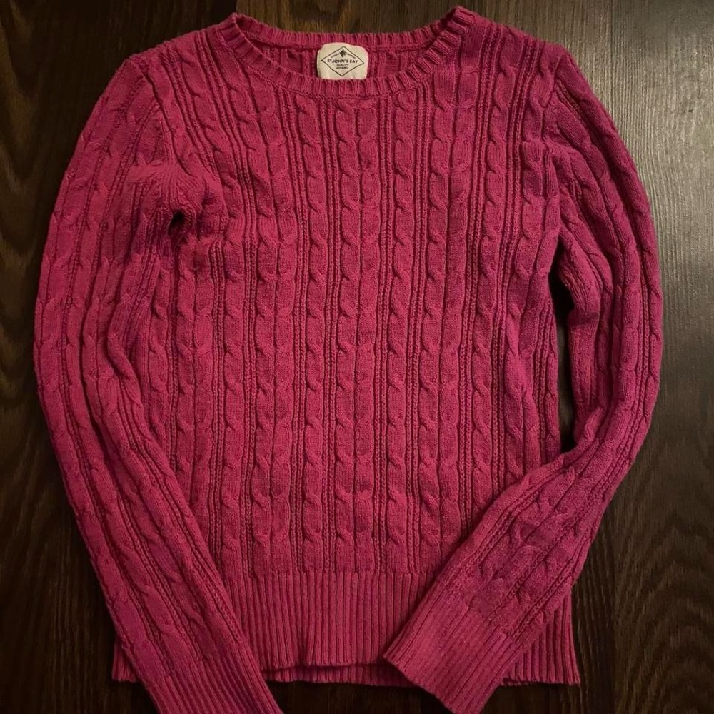 Pink Cable Knit Sweater